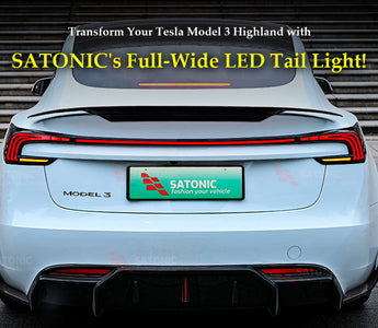 Upgrade Your Tesla Model 3 Highland with SATONIC’s New-Generation Through Shape Rear Lamp!