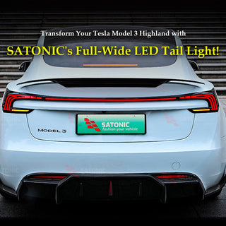 Transform Your Tesla Model 3 Highland with the SATONIC Through-Shape Full-Wide LED Tail Light