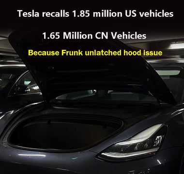 Tesla recalls 1.85 million US vehicles & 1.65 Million CN Vehicles  Because Frunk unlatched hood issue - SATONIC