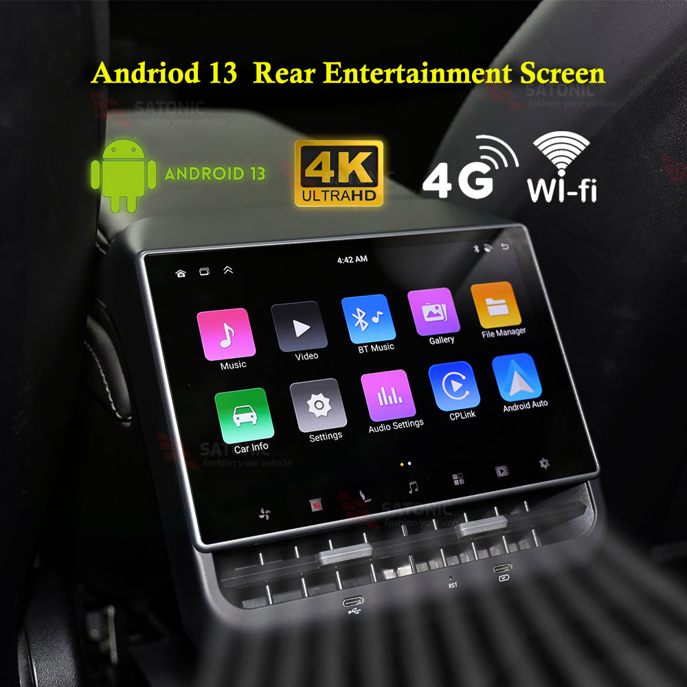 SATONIC 8.66-Inch 4G& WiFi Rear Entertainment & Climate Screen