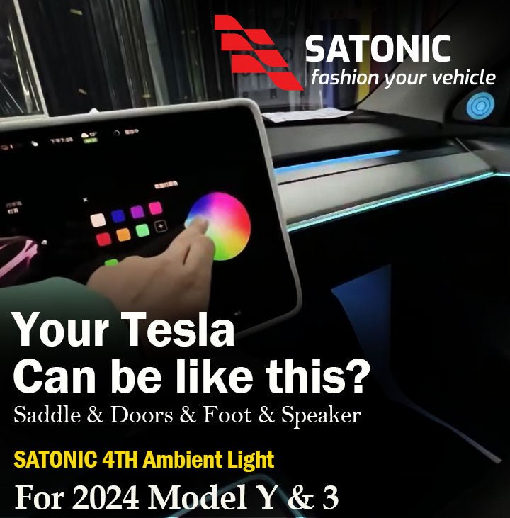 Model Y /3 Ambient LED Light 4th Generation ( Tesla Screen Control ) - SATONIC