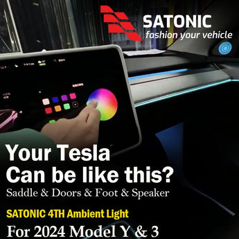 Model Y /3 Ambient LED Light 4th Generation ( Tesla Screen Control ) - SATONIC