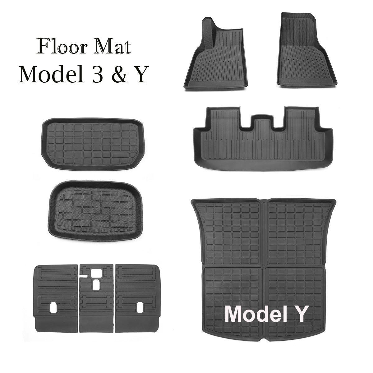 Model Y Floor Frunk & Trunk Mats TPE 8pcs - SATONIC