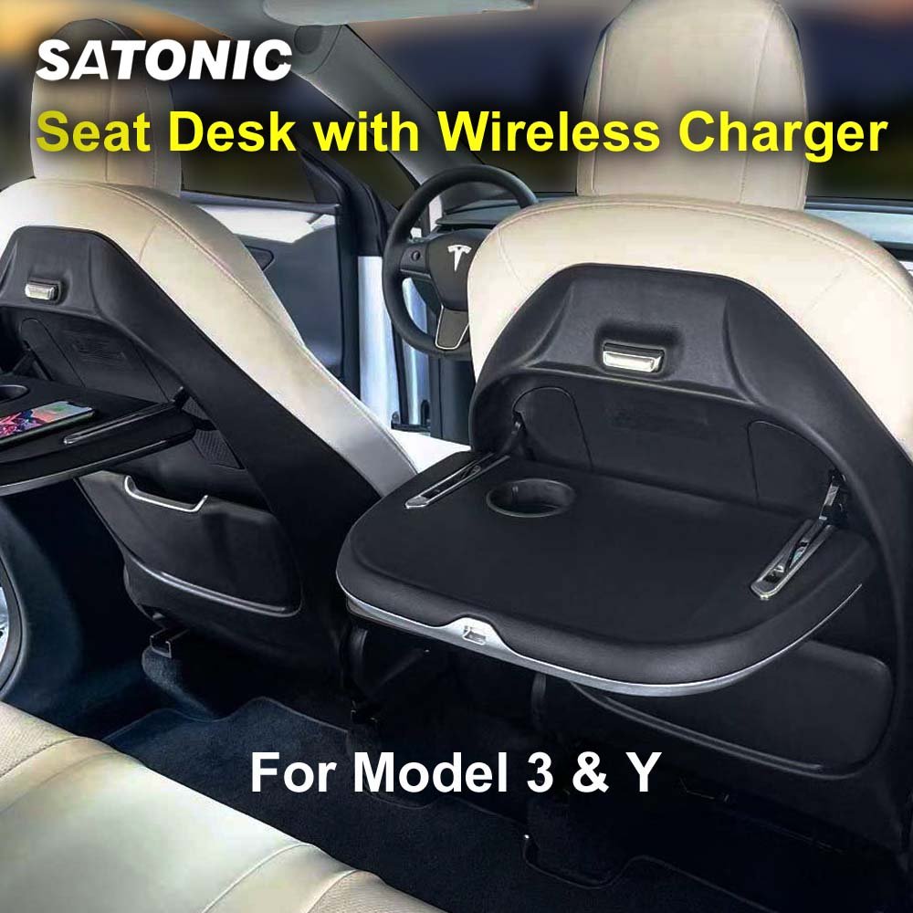 MODEL Y Foldable Seat Back Tray Holder Support Wireless Charger - SATONIC